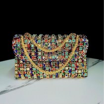 新しいフルダイヤモンドハンドバッグ、ダイヤモンド脇の下バッグ、女性セレブ宴会バッグ、ドレスシングルショルダークロスボディディナーバッグ