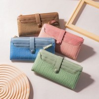 新しい韓国スタイルの女性の財布ロングファッションクラッチクロコダイルパターンジッパーバックルクリエイティブライト高級財布女性のための