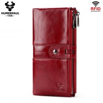 RFID 抗磁気カード ホルダー クラッチ卸売ベストセラー第 1 層牛革小銭入れロング本革女性の 財布