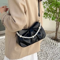 新しいサマーバッグ女性の脇の下バッグテクスチャクラウドバッグテクスチャニッチクロスボディプリーツパールバッグ