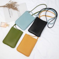 女性用縦型携帯電話バッグ、小さなクロスボディバッグ、ファッショナブルでシンプルなソフトショルダーバケットバッグ卸売