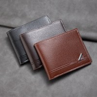 ヨーロッパとアメリカのメンズ財布、ショートスタイル、若い男性のビジネスカジュアルマルチカードスロット財布、ファッショナブルな大容量ソフトレザー財布