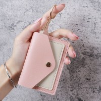 女性用ショートウォレット、シンプルなバックル、女性用小さなカードバッグ、ツーインワン学生カード、バスと地下鉄のカード、ポータブル小さなバッグ