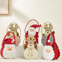 新しいアップルバッグフェルトクリスマスヘラジカ老人ぬいぐるみトートバッグキャンディーバッグクリスマス子供のギフトバッグ
