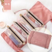 取り外し可能な化粧品バッグ、ポータブル、大容量、フォーインワンポータブル折りたたみ式旅行化粧品収納ウォッシュバッグ防塵