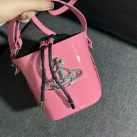 パンクスタイルのレトロなパテントレザーバッグ巾着バケットバッグレディースハイエンドハンドヘルド多用途クロスボディバッグ