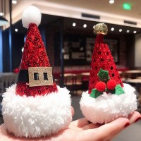 新しいクリスマス装飾、クリスマス帽子、大人と子供用のヘアピン、漫画のヘアピン、お祭り用のかわいいドレスアップ用品