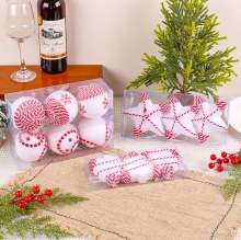 クリスマスボール五芒星装飾ボールペンダントホリデーアレンジメント麻ロープフォームクリスマスツリー小さなペンダントボックス