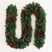 2.7m クリスマス籐暗号化テープ松ぼっくりクリスマス装飾手すりクリスマス装飾籐