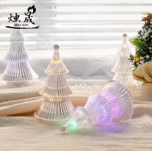 クリスタルクリスマスツリーデスクトップ装飾品小さなテーブルランプ雰囲気夜の光イン装飾雰囲気ライトクリスマス装飾
