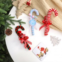 クリスマスデコレーション、北欧スタイルのキャンディーカラーのクリスマスステッキ、クリスマスツリーペンダント、クリスマスブーケデコレーション