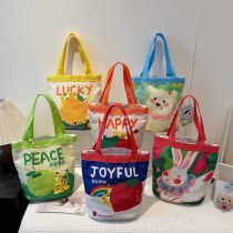 新しいキャンバスバッグ純綿ハンドバッグ小さな正方形バッグファッショナブルなカジュアルかわいいランチバッグハンドバッグハンドバッグ