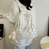 スクールバッグ 女性 韓国語版 インスタイル リボン 女子学生 シンプル 多用途 バックパック 大容量 バックパック