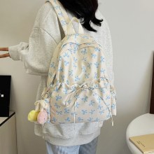スクールバッグ 女性 韓国語版 インスタイル リボン 女子学生 シンプル 多用途 バックパック 大容量 バックパック
