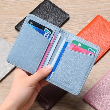 女性用純正ピックアップバッグ、超薄型マルチカードスロット、ハイエンドIDカードホルダー、消磁コンパクトカードホルダー、男性用運転免許証レザーケース