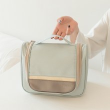 ポリエステル両開き袋ポータブル大容量フックトイレタリーバッグ便利な防水化粧品袋卸売