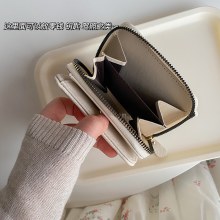 WwMOG シンプルな小さな財布 インスタイル レトロ レディース コンパクト ミニ カレッジ カード ホルダー ウォレット レザー