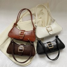 人気のバッグ白脇の下バッグ女性の新しいトレンディなソリッドカラーのフレンチニッチポータブルバゲットバッグ