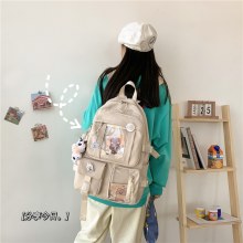 日本インスタイルヴィンテージスタイルかわいい女子学生透明バックパック韓国スタイルの小さな新鮮でかわいいソフトガールスクールバッグ