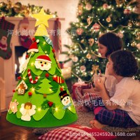 3D フェルト クリスマス ツリー 子供用 DIY ゲーム ギフト 立体クリスマス ツリー 28 パーツ
