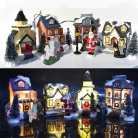クリスマスライトハウス 10個セット 村の小さな家のオーナメント クリスマス飾り サンタクロースセット ギフト