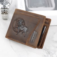 牛革財布メンズヨーロッパとアメリカのレトロスタイル牛革財布ファッションショートカードホルダー小銭入れ卸売