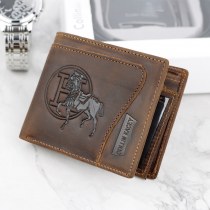 牛革 財布 メンズヨーロッパとアメリカのレトロスタイル牛革 財布 ファッションショートカードホルダー小銭入れ卸売
