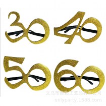 キラキラデジタルバースデーグラス、30歳、40歳、50歳、60歳の誕生日パーティーグラス