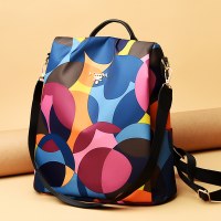 女性用多機能バックパック、シンプルで多用途、両用、撥水性と盗難防止バッグ、大容量ナイロンランドセル