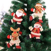 クリスマスデコレーション、クリスマスツリーアクセサリー、クリスマスファブリック人形ペンダント、踊る老人雪だるま人形ペンダント