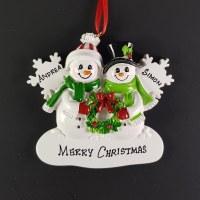 新しい樹脂クリスマスギフトかわいい雪だるま家族ガーランドスノーフレーククリスマスオーナメントペンダント装飾