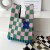 粉绿棋盘格小花