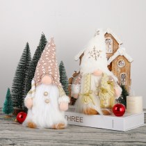 新しいクリスマス装飾用品、ライトとイルミネーション付きルドルフ人形ウィンドウ装飾付きのスパンコール付きの顔のないぬいぐるみ