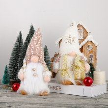 新しいクリスマス装飾用品、ライトとイルミネーション付きルドルフ人形ウィンドウ装飾付きのスパンコール付きの顔のないぬいぐるみ