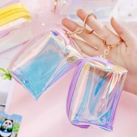 新しいインガーリーハート透明レーザー小銭入れ学生ミニコインキーホルダーバッグ