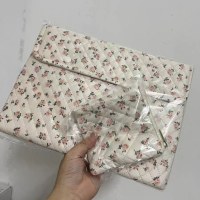 韓国スタイルの花柄ラップトップスリーブ 13/14 インチ保護スリーブペンガールかわいいタブレットバッグ