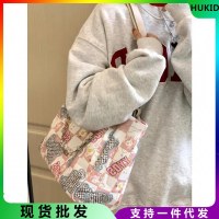 通勤大容量トートバッグレディース 2023 新作クマグラフィティ学生ハイエンド多用途ショルダーバッグキャンバスバッグ