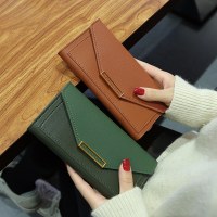 財布 2024 新しいスタイルの女性の韓国スタイルのトレンディな個性長い小さな新鮮な多機能バックル日本と韓国のレトロな薄型小銭入れ