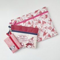 漫画プリントのドキュメントバッグ、化粧品バッグ、オーガナイザー、収納バッグ、ミニ小銭入れの3パック