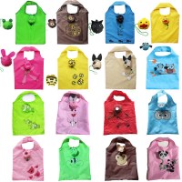 漫画の動物ポリエステル環境に優しいショッピングバッグ折りたたみ収納袋ギフトトートバッグ