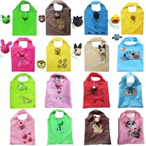 漫画の動物 ポリエステル 環境に優しいショッピングバッグ折りたたみ収納袋ギフトトートバッグ