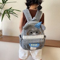 2024 新しいニッチバックパックポータブルバックパック秋と冬のクマぬいぐるみバッグかわいい学生ソフトワックス状毛皮バッグ