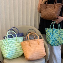 フランスのレトロな野菜バスケット模造籐織バッグお土産大容量ハンドバッグギフトバッグバッグ女性のための