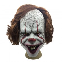ハロウィンゴーストピエロマスクコスプレヘッドギア映画周辺ダンスパーティープレイホラー小道具ラテックス