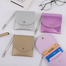 カードホルダー、小銭入れ、チェーン付き小型銀行IDカードホルダー、名刺用小型財布、シンプルで軽いスタイル