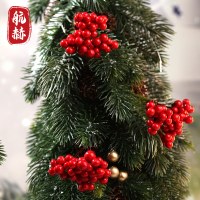 1 センチメートル泡小さなベリー模擬赤い果実クリスマス装飾ガーランドヒイラギフルーツボールアクセサリーゴールドとシルバーのフルーツデコレーション