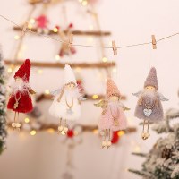 新しいクリスマス装飾用品ぬいぐるみ天使ペンダントクリエイティブかわいい女の子ぶら下げビーズ人形子供のギフト
