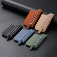 熱い販売の携帯電話カードホルダー左右フリップマルチカードホルダージッパー携帯電話バッグクリエイティブパーソナライズされたバックステッカーカードホルダー
