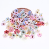 3 センチメートル造花頭デイジー、シルク造花アクセサリー、造花装飾材料、ガーランド造花