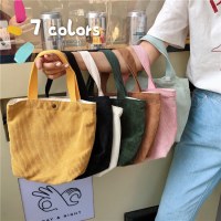 コーデュロイバッグポータブルカジュアルレディース小さなハンドバッグレトロ布バッグランチバッグ